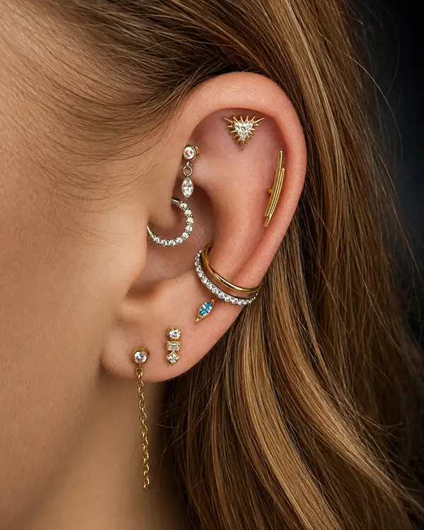 Curated ear piercings — colour