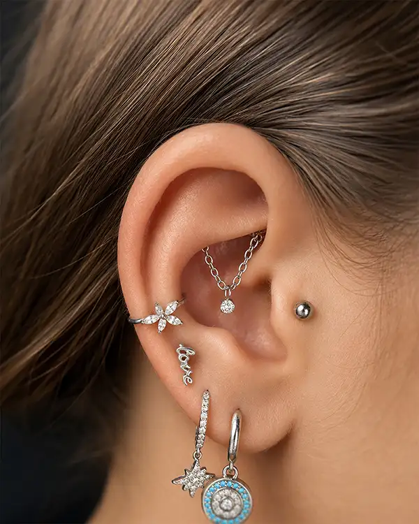 Nose piercing styling — colour