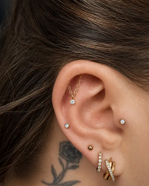 Minimal piercing stack — colour
