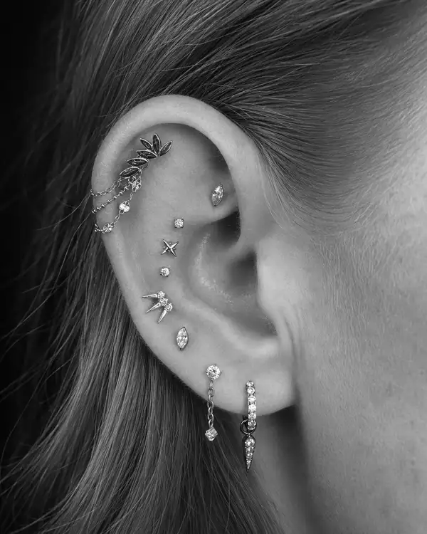Statement piercing look